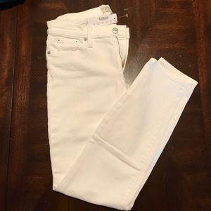 J. CREW 8” toothpick white denim jeans size 28 NWT